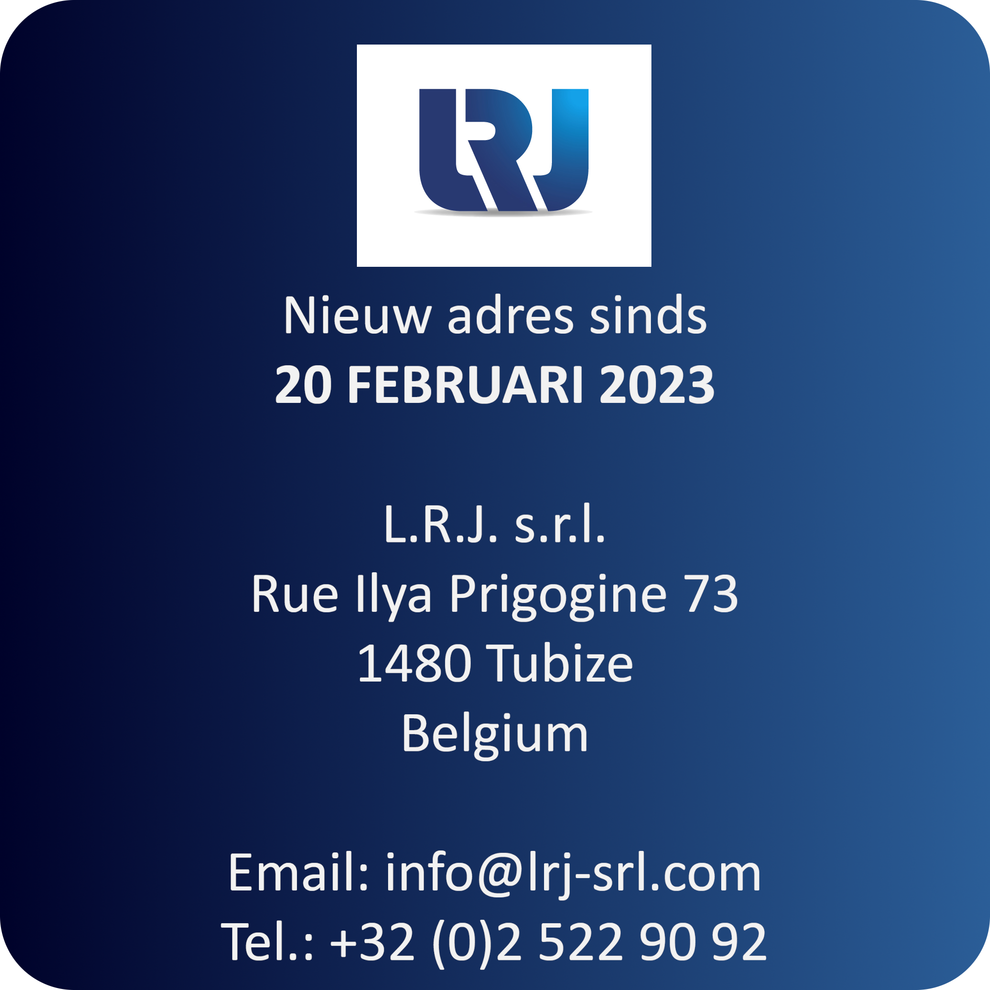 Nieuw adres vanaf